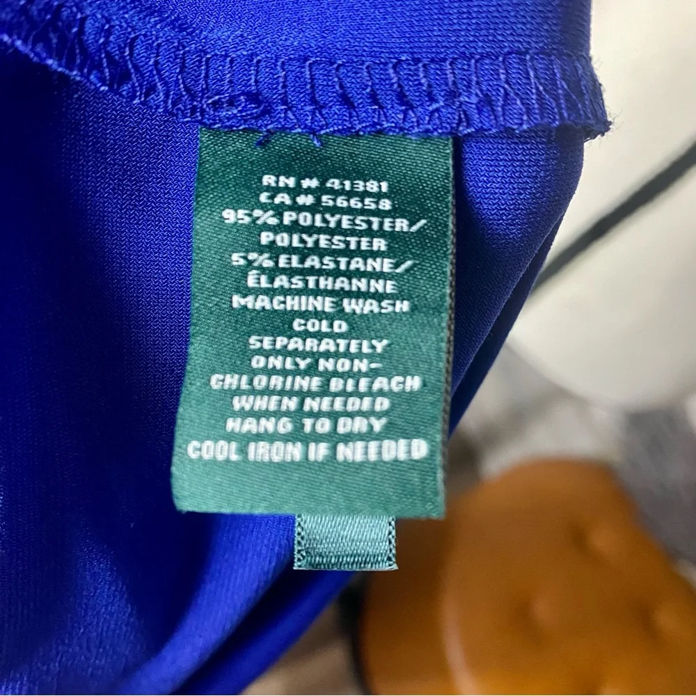 NWT Lauren Ralph Lauren Cobalt Blue Faux Wrap Dress - Picture 8 of 12